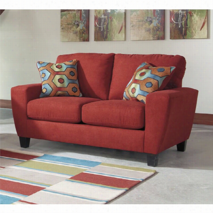 Ashley Sagen Fabric Loveseat In Sienna