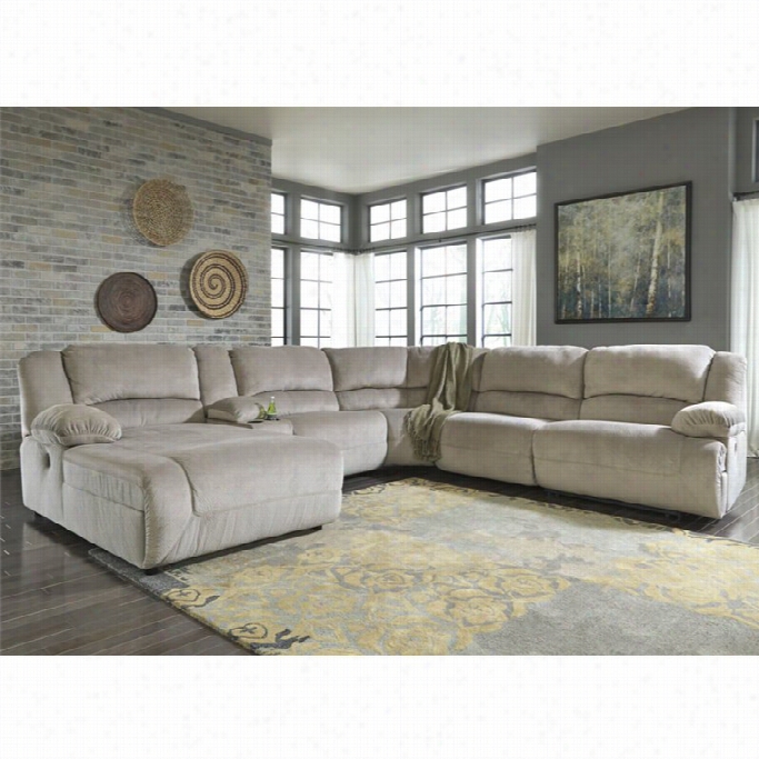 Ashley Toletta  Piece Left Chaise Console Sectional N Granite