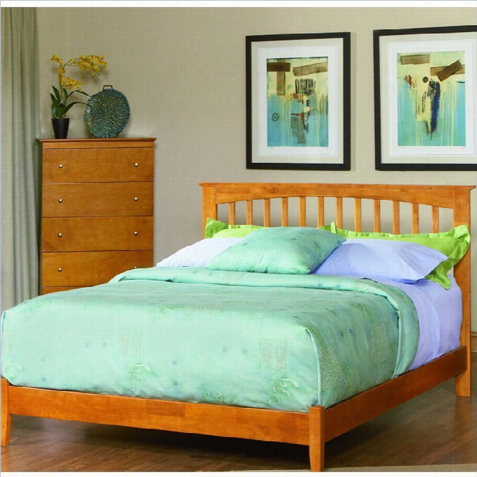 Atlantic Furniture Brooklyn Platform Bed With Trundle In Caramel  Latte