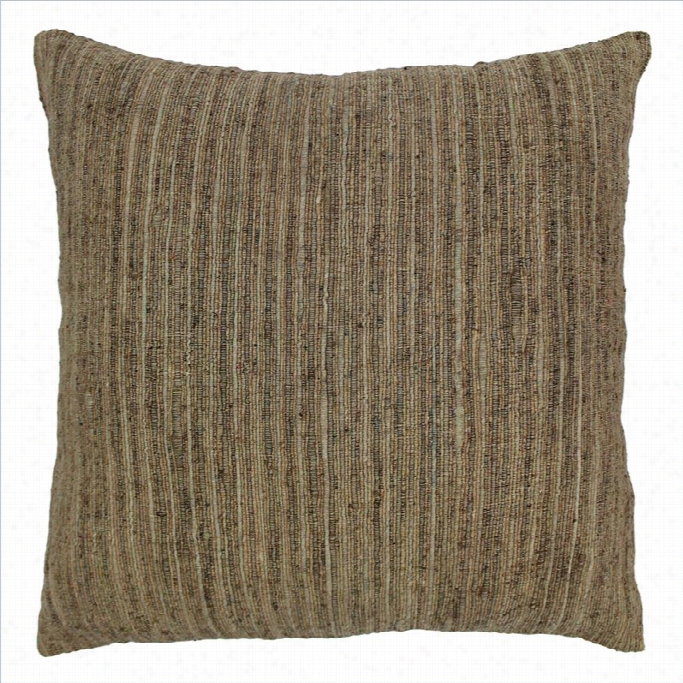 Bllazing Needles  Striped Throw Pillow In Brown And Beige