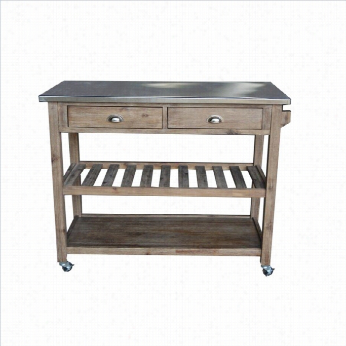 Boraam Sonoma Wiire Brush Finish  Kitchen Cart