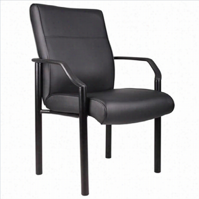 Boss Work Productss Metl 4 Leg Side Guest Chair In Leat Her Plus