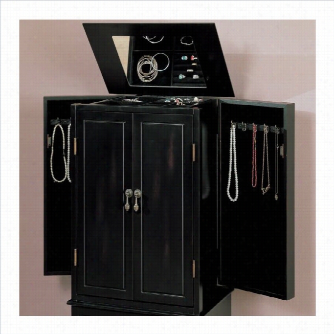 Coaster Five Drawer Jewelry Armoire In Black