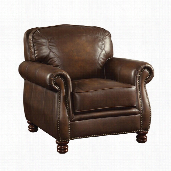 Coaster Montbrook Leather Accent Chair In Brown