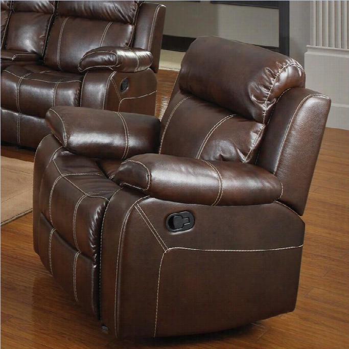 Coaster Myleene Leather Glider Recliner Chair In Brown