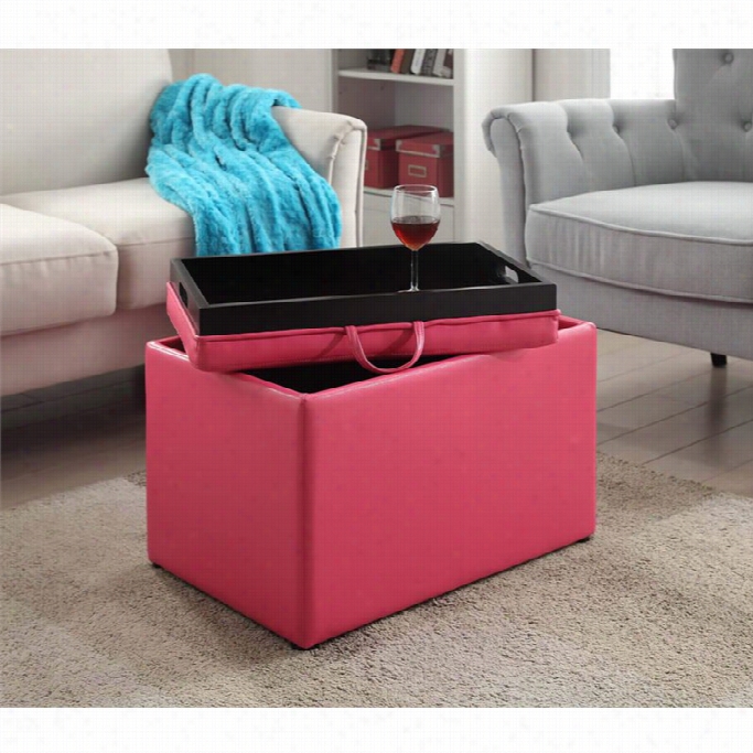 Convenience Concepts Designs4comfort Accent Storage Ottoman In Pink