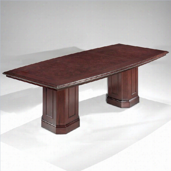 Dmi Oxmooor Boat Shaped 8' Conference Table With Column Base In Cherry