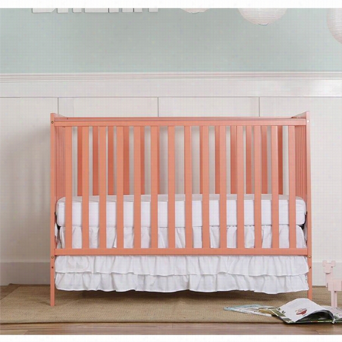Dream On Me Synergy 5-in-1 Convertible Crib In Fusion Coral