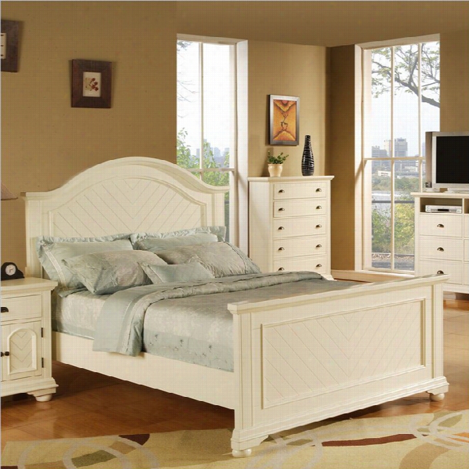 Elements Brook Panel Bed In Cottage White-twin