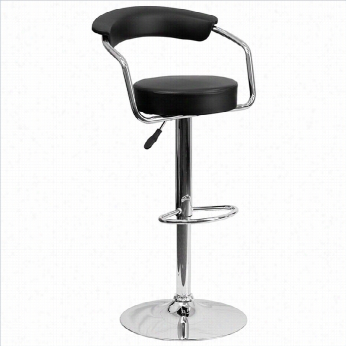 Fl Ash Furniture 25 To 33 Adjustable Bar Stool With Arms In Blac K
