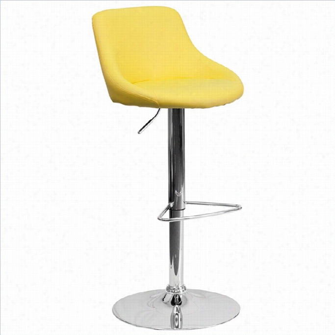 Flash Furniture 25 To 34 Adjutsablebucket Seat Bar Stool In Yellow