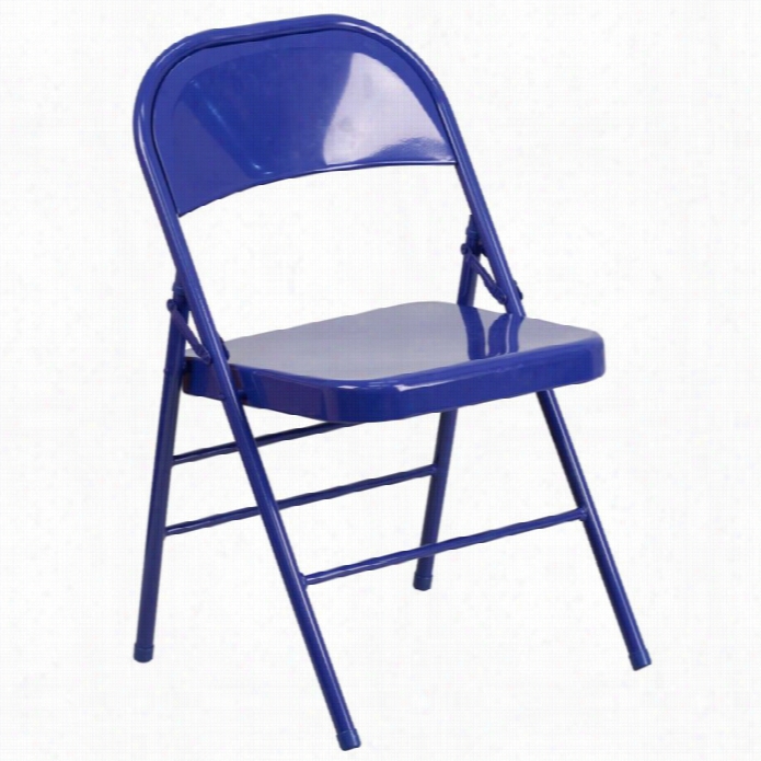 Flash Furniture Hercules Colorburst Metal Folding Chair In Blue