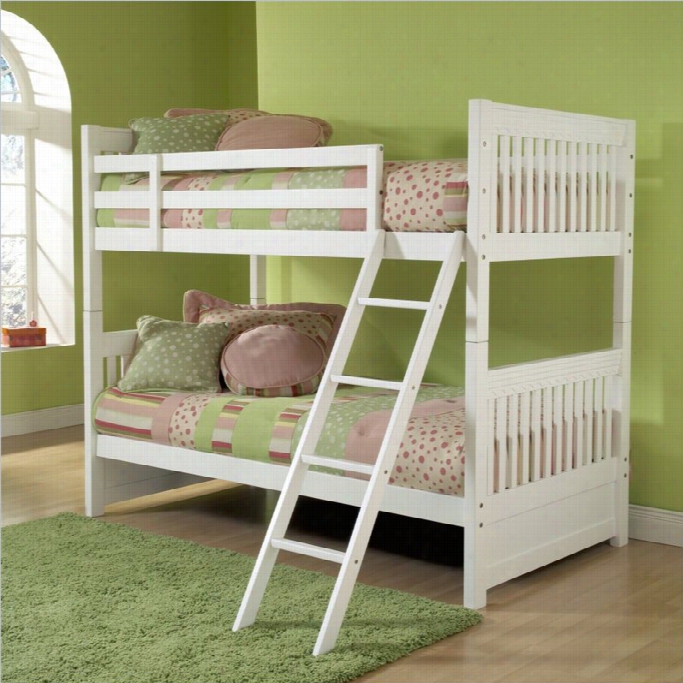 Hillsdale  Lauren Twin Over Full Bunk Bed In White-withotu Trundle