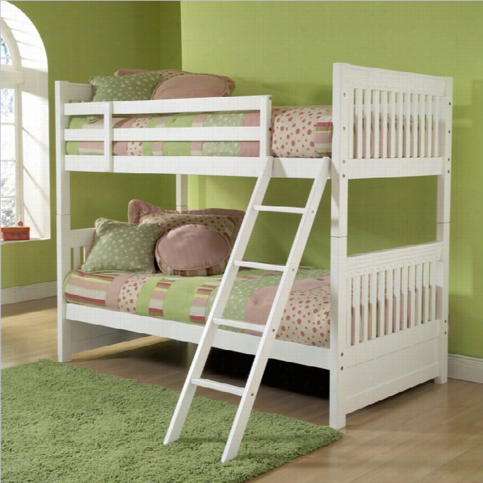 Hillsdale Lauren Twin Over Twin Bunk Bed In White-without Trundle