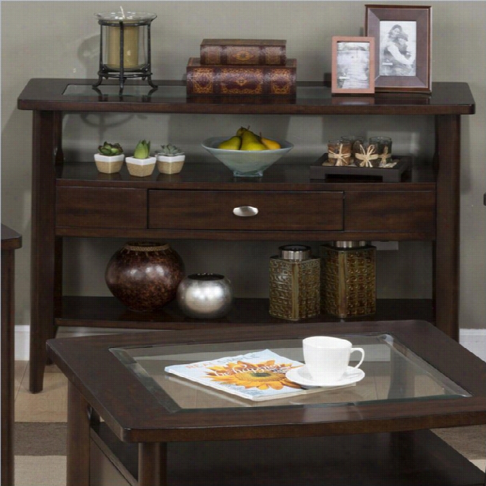 Jofran 827 Series Contemporary Sofa Table In Montego Mer1ot