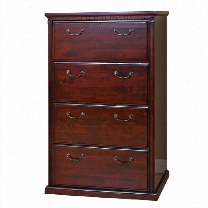 Kathy Ireland Close By Martin Huntington Club 4 Drawer Lateral File In Vibrat Cherry