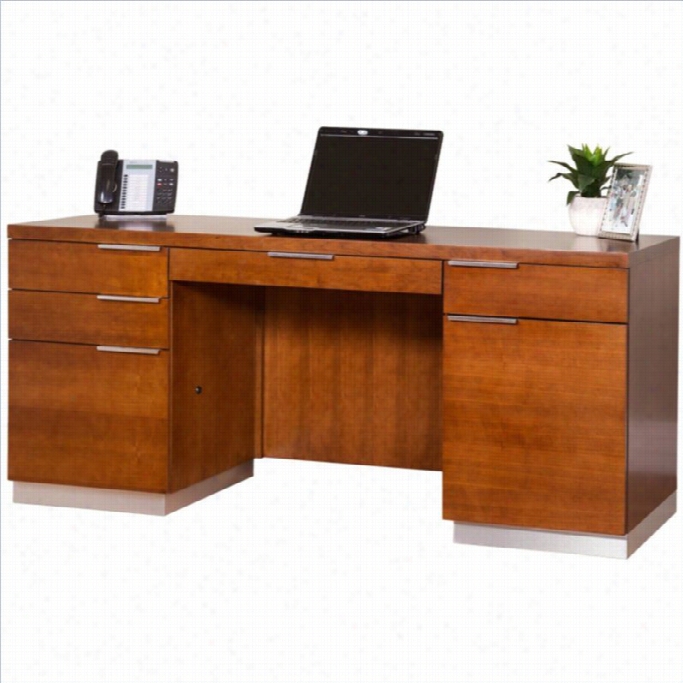 Kathy Ireland Home By Martin Monterey Credenza With Drawers In Tooasted Almond