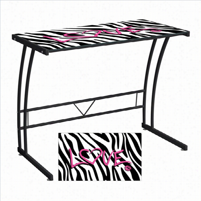 Lumisource Zbera Love Graphic Top Sigma Desk In Lack