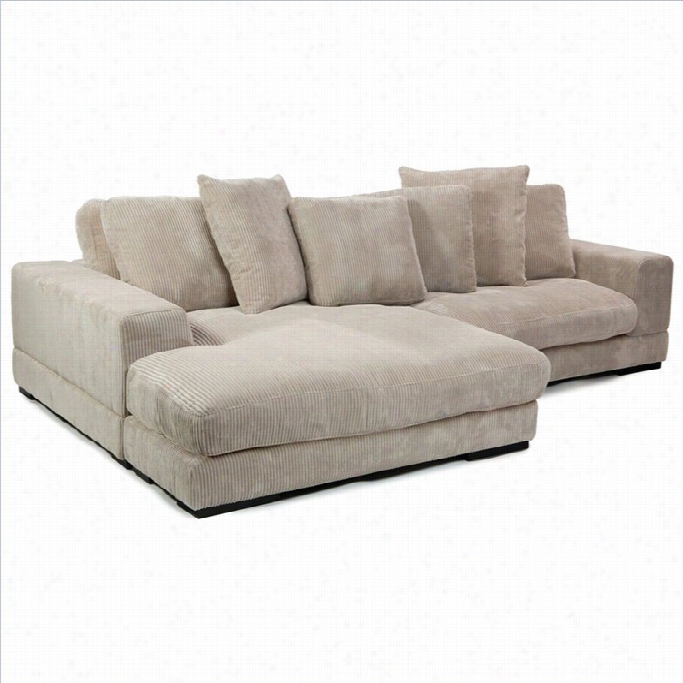 Moe's Plung E Sectional In Cappuccino