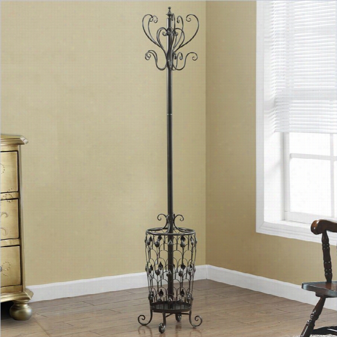 Monarch Coat Rack With Hooks In Chocolate Brown