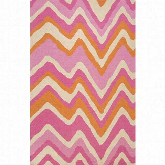 Nuloom 3' X 5' Hand Looped Chevron Jeremy Rug In Pink