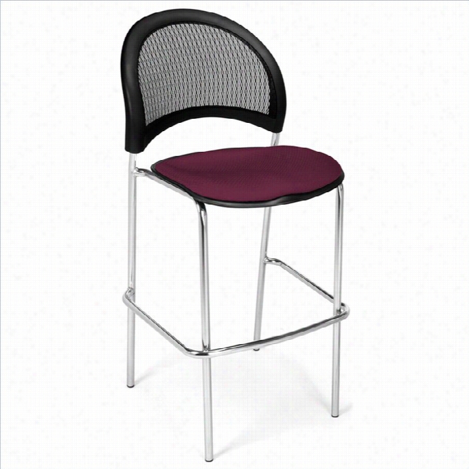 Offm Moon 31.25 Chrome Stool In Burgundy