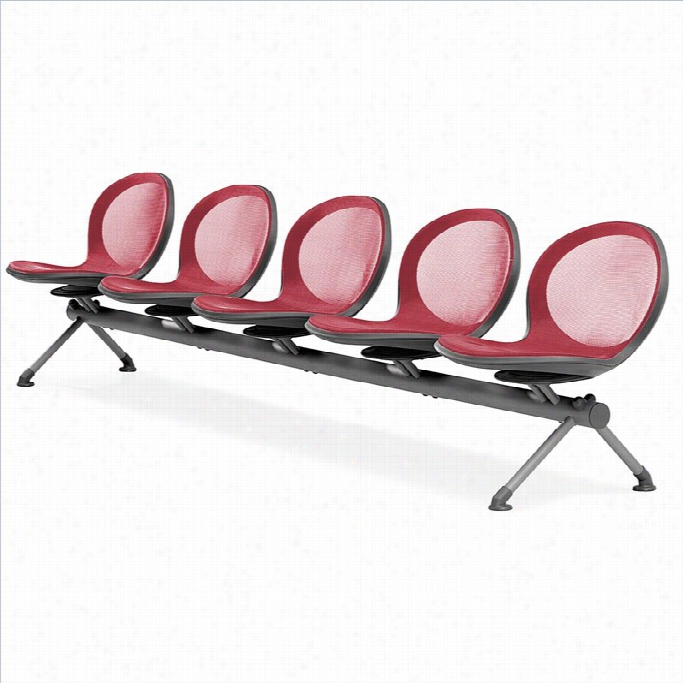 Ofm Et Beam Guest Chair With 5 Seats In Red