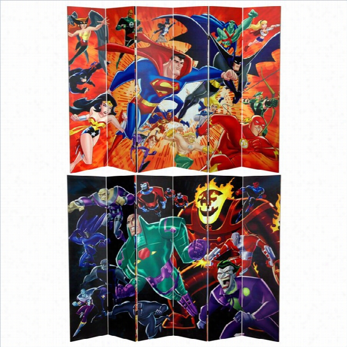 Oriental Double Sided Justice League Heroes And Villains Room Divider