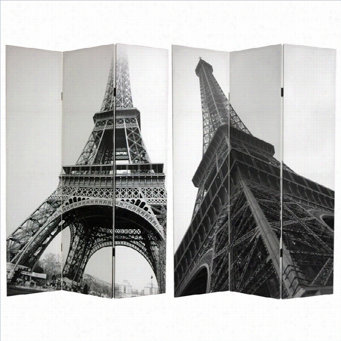 Oriental Eiffel Tower Room Divider In Black And White