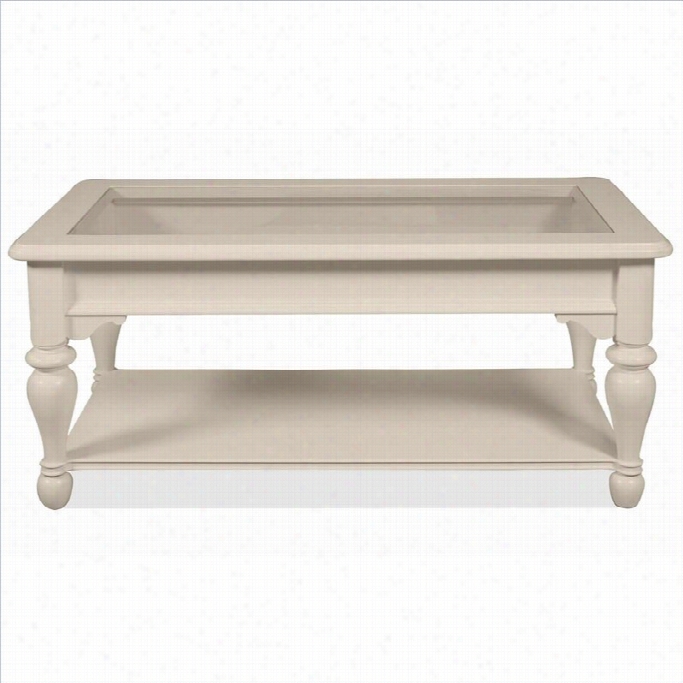 Riverside Essex Degree Rectangular Cocktail Table In Shores White