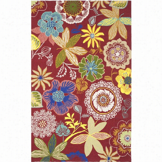 Safavie Hfour Seasons Red Indoor Outdoor Rug - 6' X 9'