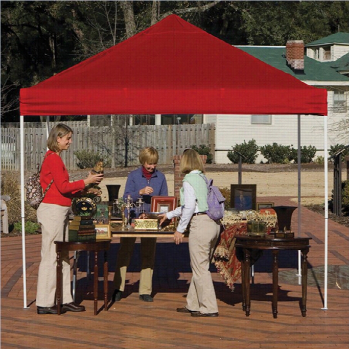 Shelterolgic   10'x10' Pro Pop-up Canop Y Staright Leg With Cofer In Red