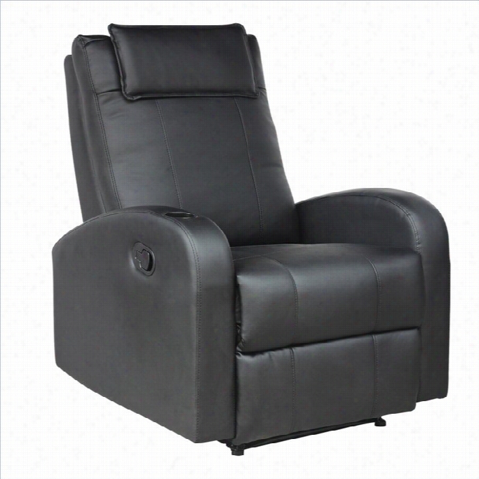 Sonax Corliving Yalaha Faux Leather Reclining Chair In  Rich Black