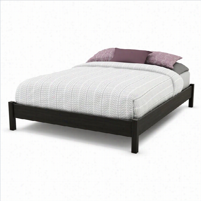South Shore Gravity Queen Platform Bed In Ebony Finish