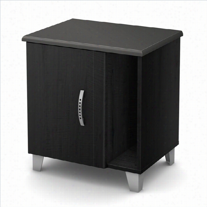 South Shore Lazer Night Stand In Black Onyx
