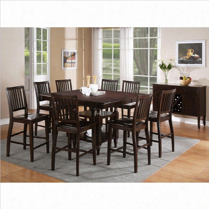 Steve Silver Company  Acndice 9 Piece Count Er Dining Index Set Iin Dark Espresso