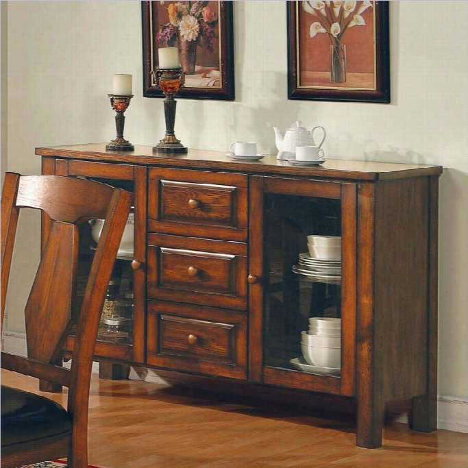 Steve Ssilver Company Lakewood Splendid Oak Server