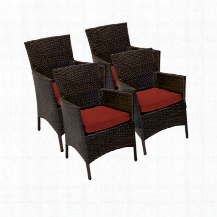 Tkc Sonoma Wicker Patio Arm  Dining Chairs In Terracotta (set Of 4)