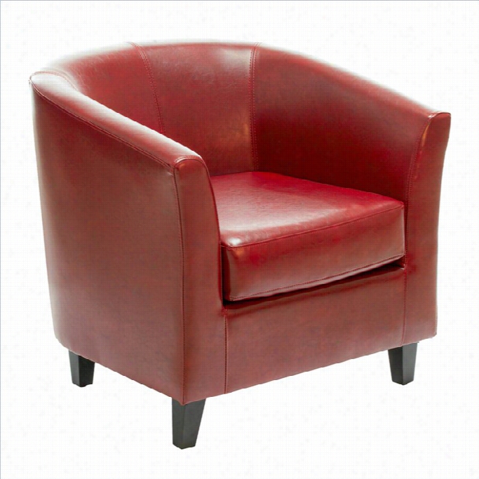 Trent Home Histoire Leather Clubb Chair In Red