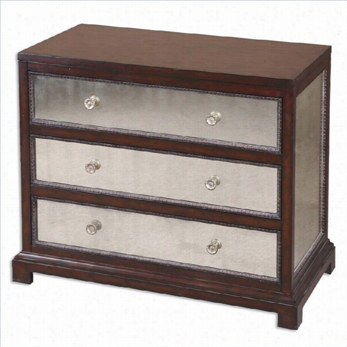 Uttermost Jayne Mirrored Accent Chest In Deep Espresso