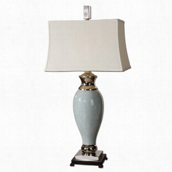 Uttermost Rossa Crcakled Cermic Slab Lamp In Ligght Blue