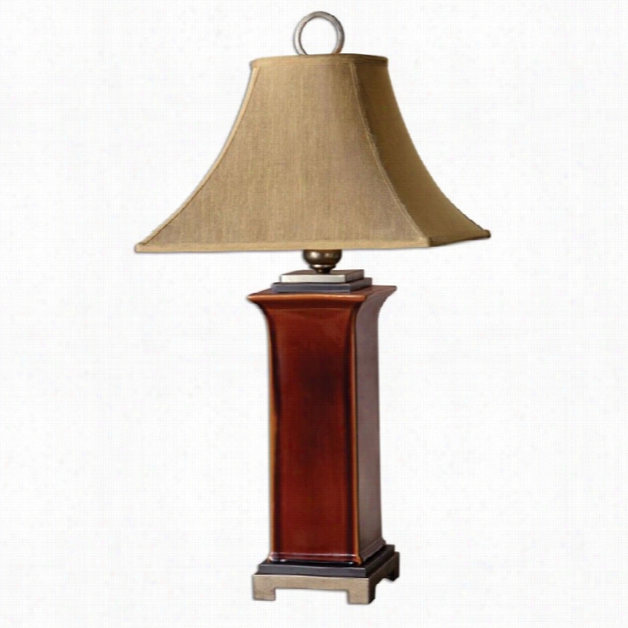 Uttermost Solano Cearmic Table Lamp In Glossy Burnt Russet