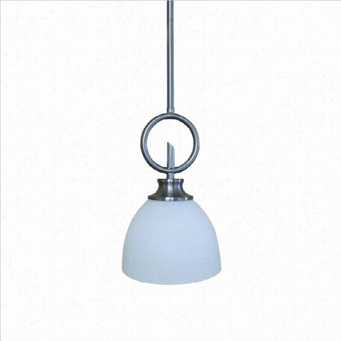 Yosemite Home Decor Sierra Point 1 Light Min Pendant In Satin Steel With Dove White Glass