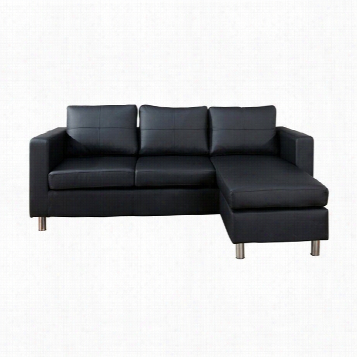 Abbyson Living Ai Nslee Faux Leather Sofa With Ottoman In Black