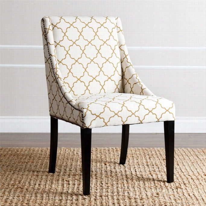 Abbyson Existing Te Ena Nailhead Upholstered Dining Chair In Mahogany