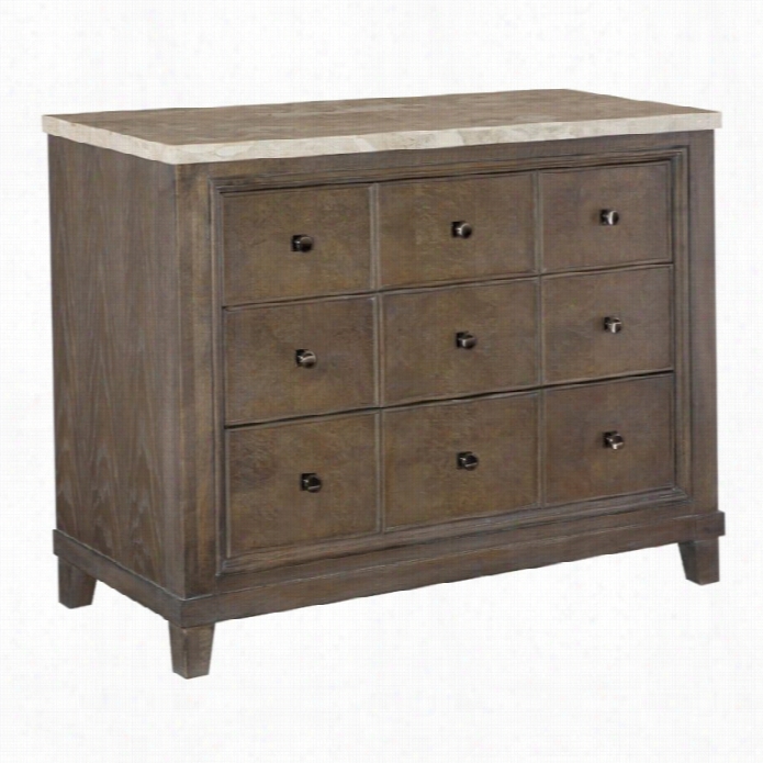 American Drew Park Stud Io 3 Drawer Wood Apothecary Hall Chest In Taupe