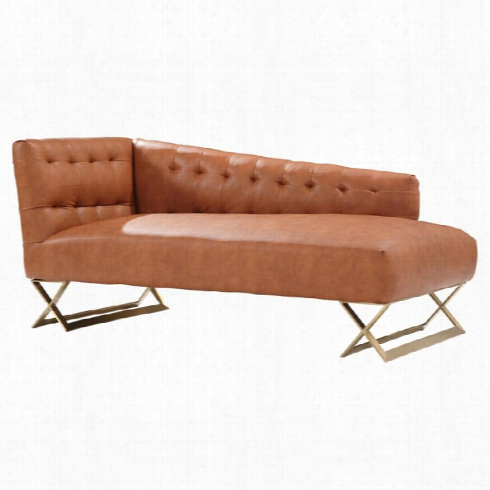 Armen Living Jasper Modern Chaise In Gold