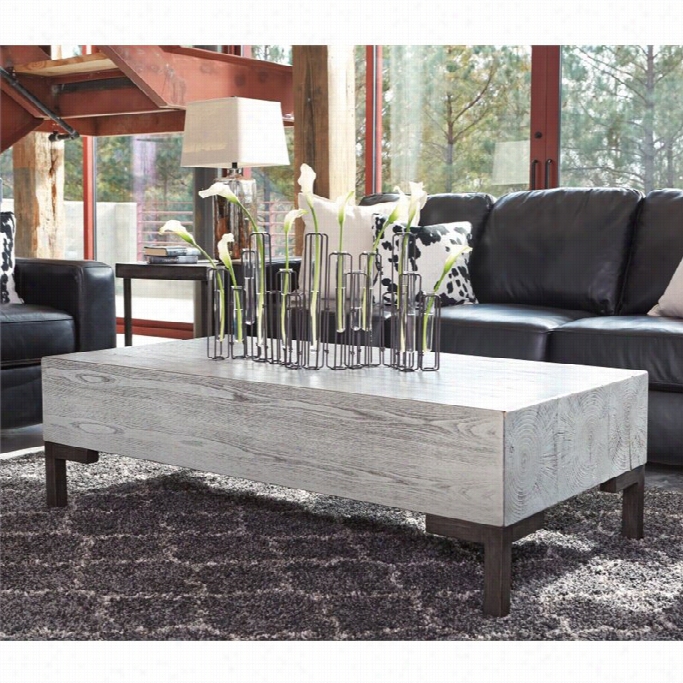 Ashley Rasmin Rectangular Coffee Table In White