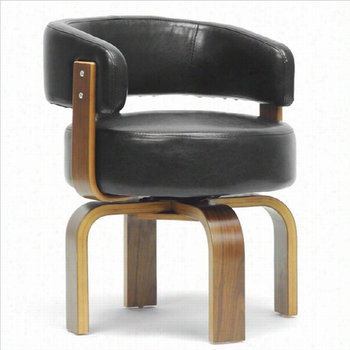 Baxton Studio Fortson Accent Chair In Walnut Aand B Lac K