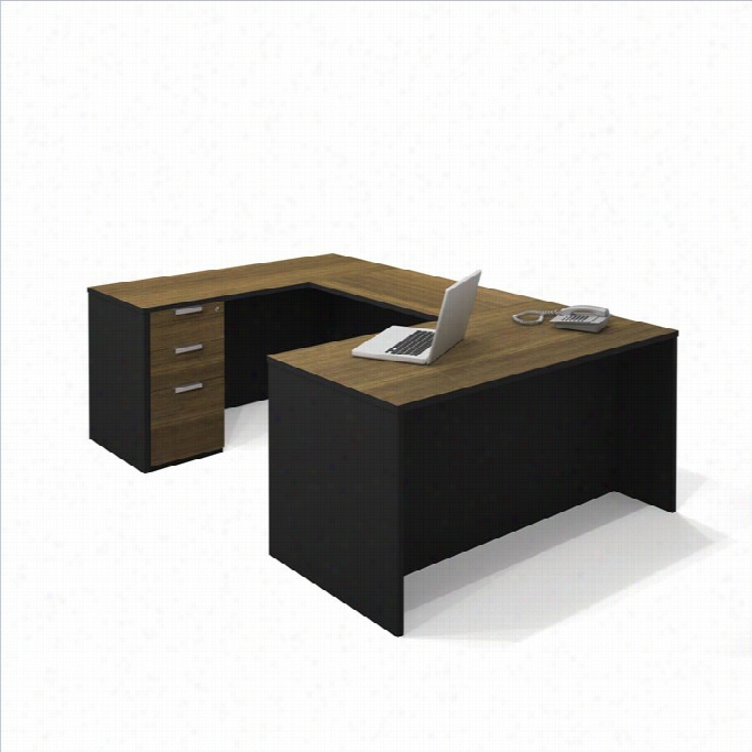 Bestar Pro-concept U-shaped Workstation With 1 Assembled Pedestal